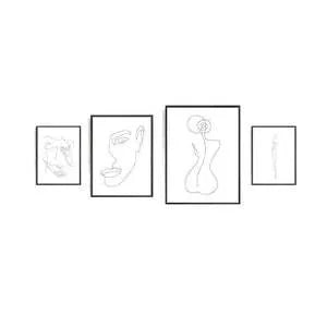 Frameless canvas wall art with spray painting finish in four sizes and colour styles