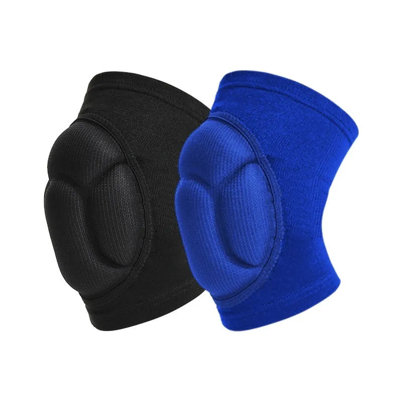Black and blue thick sponge anti-collision kneepads for dance and sports protection