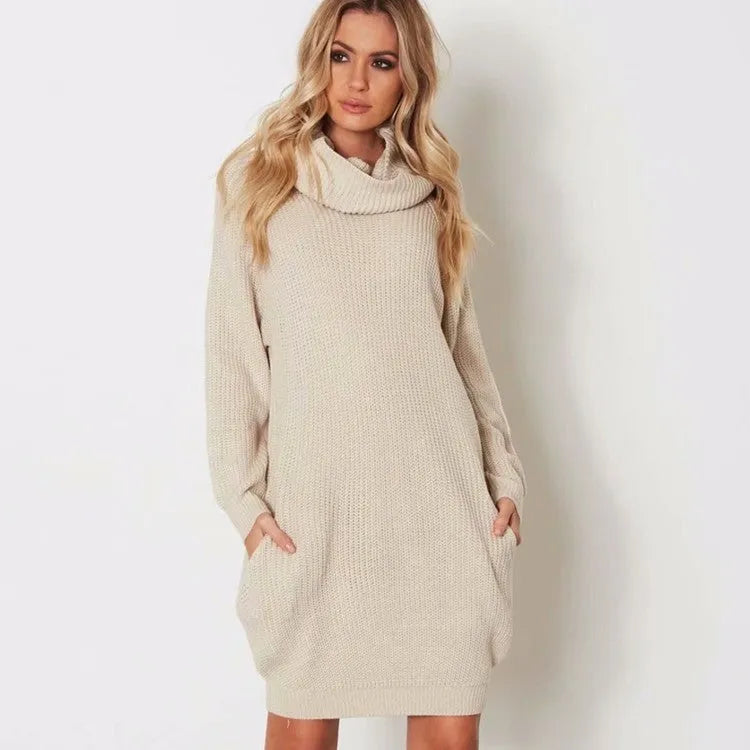 Acrylic imitation cashmere pullover sweater in apricot colour, showing loose slim fit and regular sleeves.