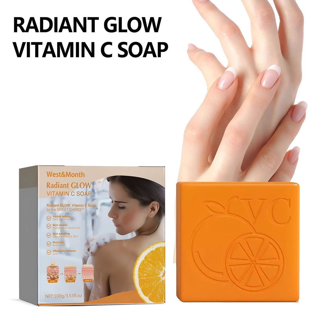 100g whitening soap bar with kojic acid and vitamin C for body cleansing.