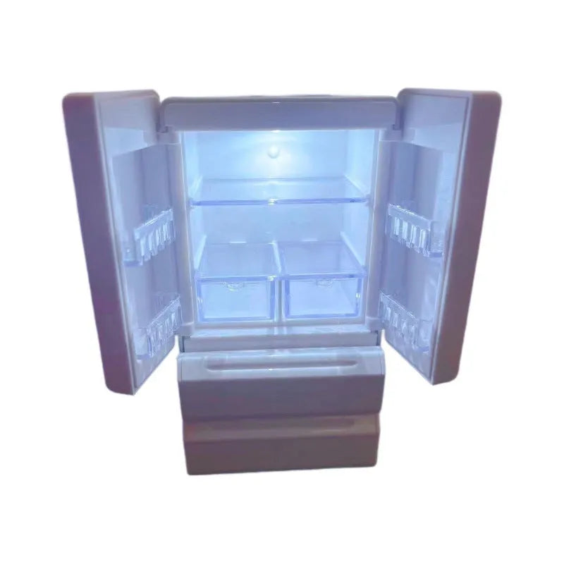 White plastic miniature toy model with LED lighting feature measuring 11.4cm tall
