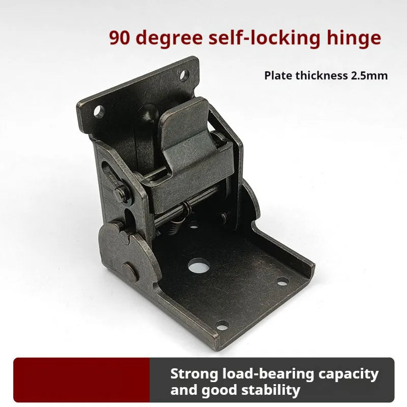 Furniture foot folding hinge with invisible self-locking mechanism in multiple colour finishes