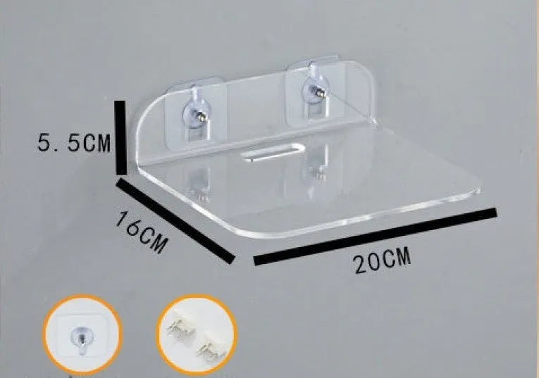 Acrylic right-angle camera wall mount for no-drill installation in black finish