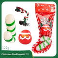 Christmas dog toy gift sets in vinyl with seven festive design options for bite-resistant chewing