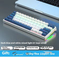 Small 61-key mechanical keyboard with wired USB connection and hot-swappable switches