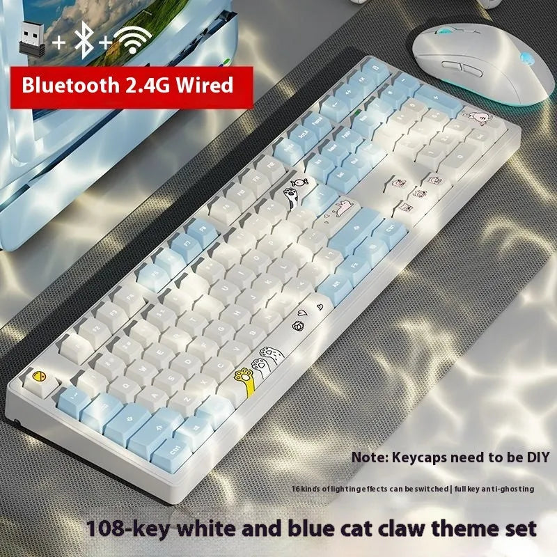 Wireless Bluetooth mechanical keyboard in various colours with 87-key and 108-key layout options