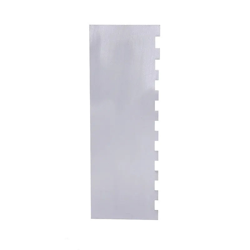 Stainless steel cake scraper with polygon pattern design for cake decorating