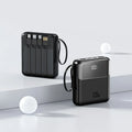 Mini digital display power bank with PD22.5W fast charging in black plastic shell with capacity options