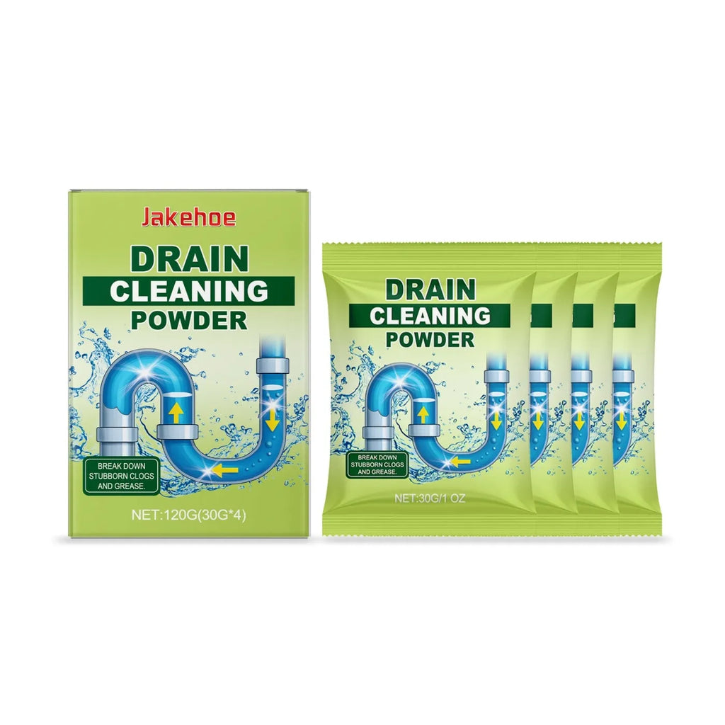 120G packet of drain cleaning powder for sinks, basins, showers and bathtubs