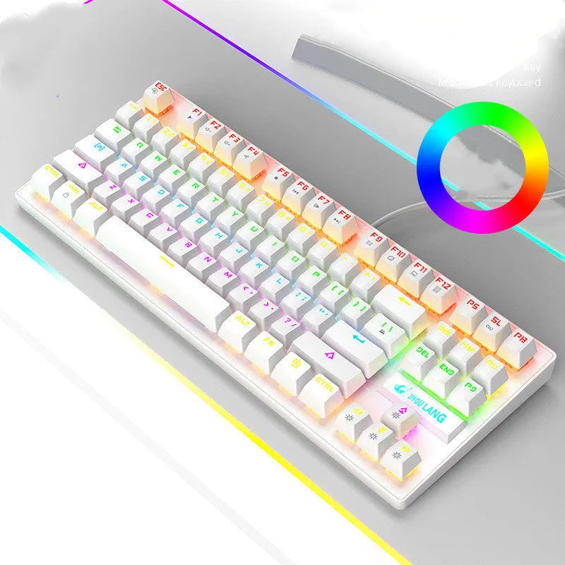 Mechanical keyboard with ABS casing in black, white, pink or blue colour options for notebook computers
