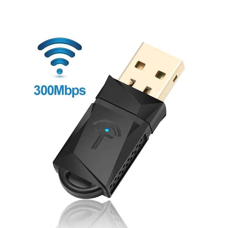 300 Mbps wireless USB WiFi adapter with internal antenna for desktop and laptop PC