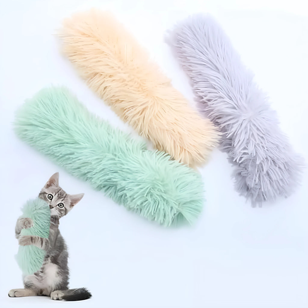 Colourful soft plush cat pillow toys with crinkle sound and catnip filling for interactive play
