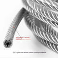 Coiled 304 stainless steel multi-strand security wire rope with coated finish