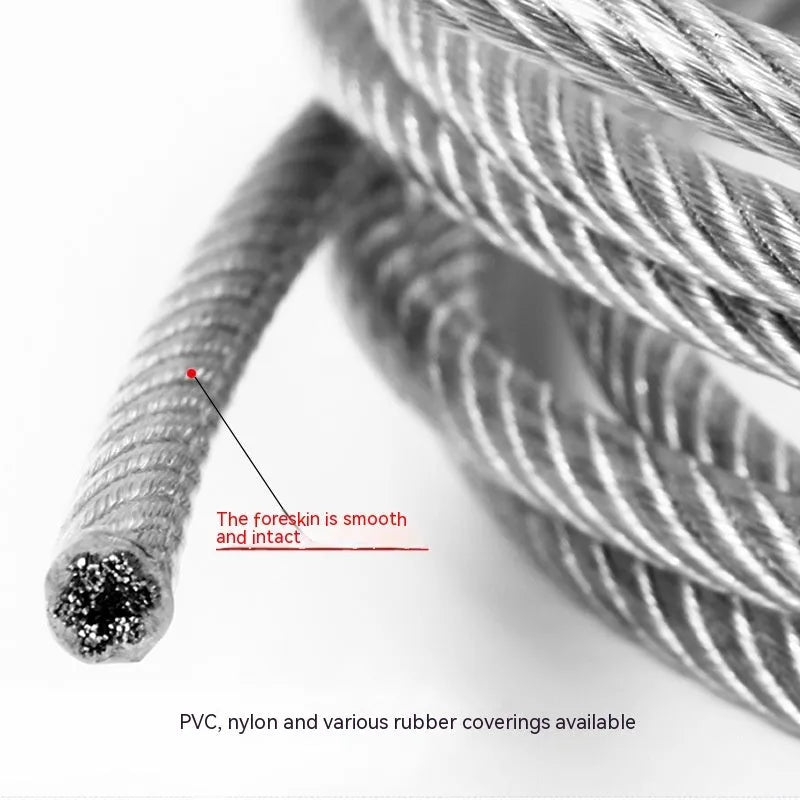 Coiled 304 stainless steel multi-strand security wire rope with coated finish