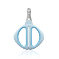 Blue cat nail clipper with positioning round hole and non-slip handle