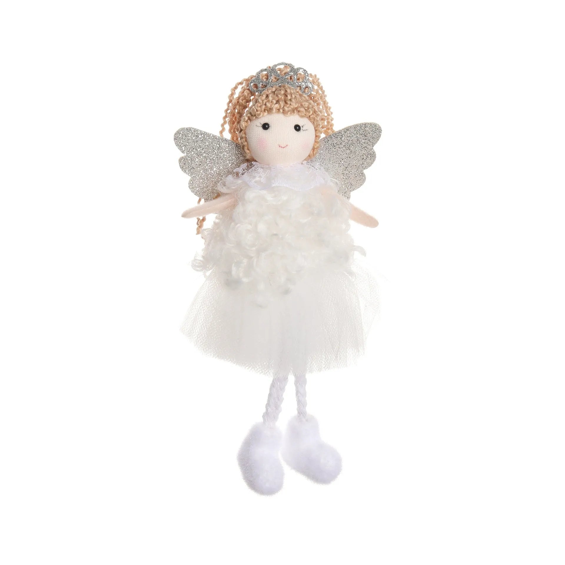 Christmas angel cartoon fabric hair pendant for girls high ponytails in white, pink, khaki colours