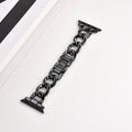 Metal denim chain Apple Watch replacement strap in silver, black, gold, rose gold, and Starlight colours for 38-49mm cases