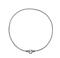 Polished S925 sterling silver clavicle necklace for women shown in silver, with a close-up of the chain.