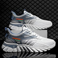Men's white blue platform casual sports shoes with mesh upper and cross shoulder straps
