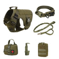 Polyester dog training battle suit set in tactical colours with harness straps and vest