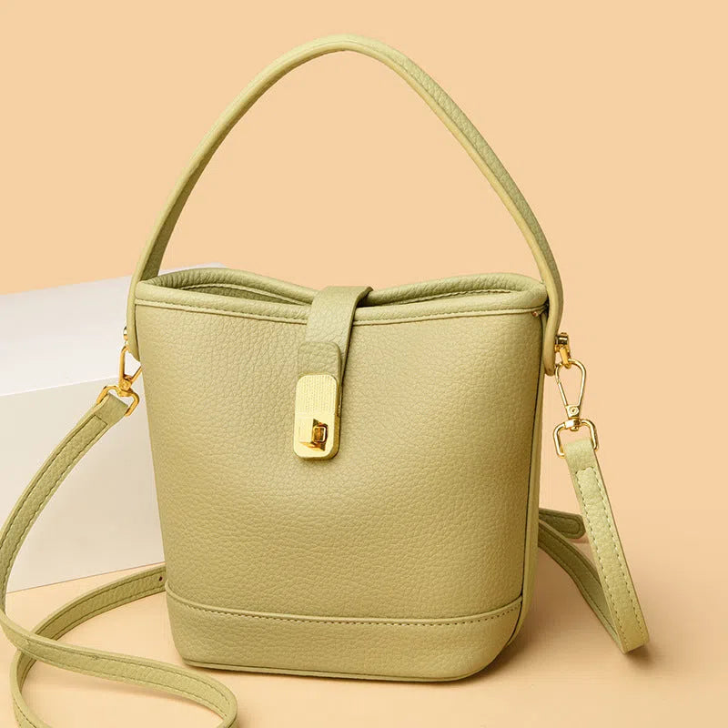 Multi-layer single shoulder bag in soft PU leather with nylon lining and 3D outer pocket