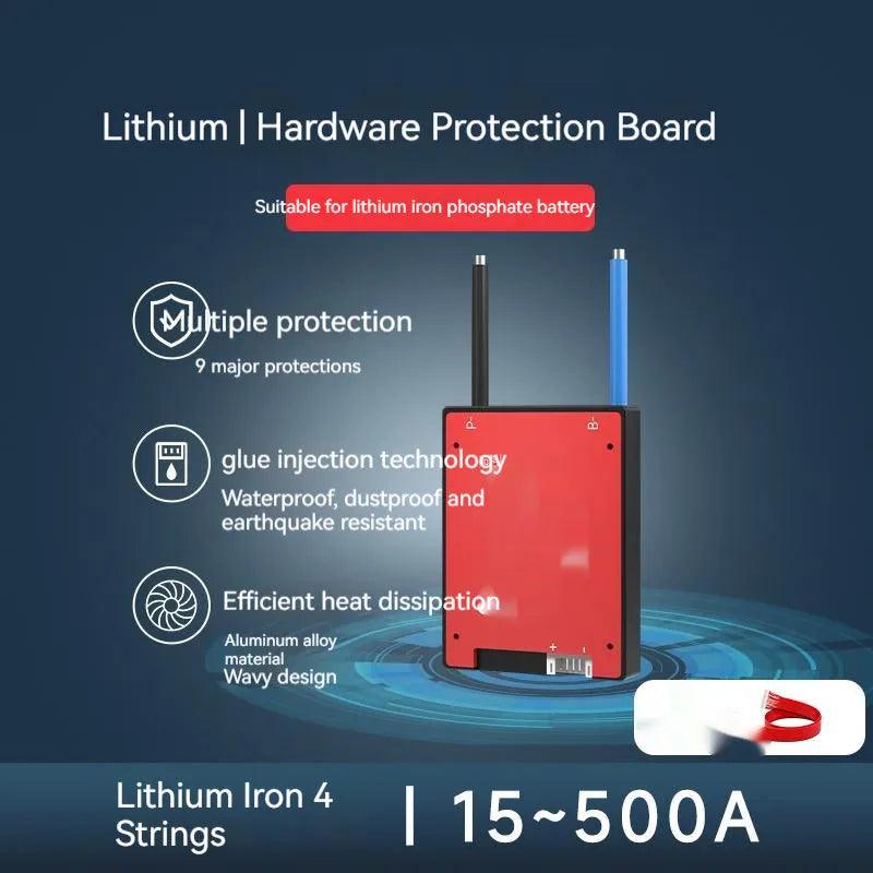 Dali lithium iron phosphate battery protection board for 4S 12V systems on a white background.