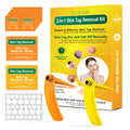 Orange yellow wart removal tool kit with cones, rubber rings, alcohol swabs and instruction manual