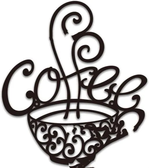 Black wrought iron English letters silhouette wall decoration 26x28 cm