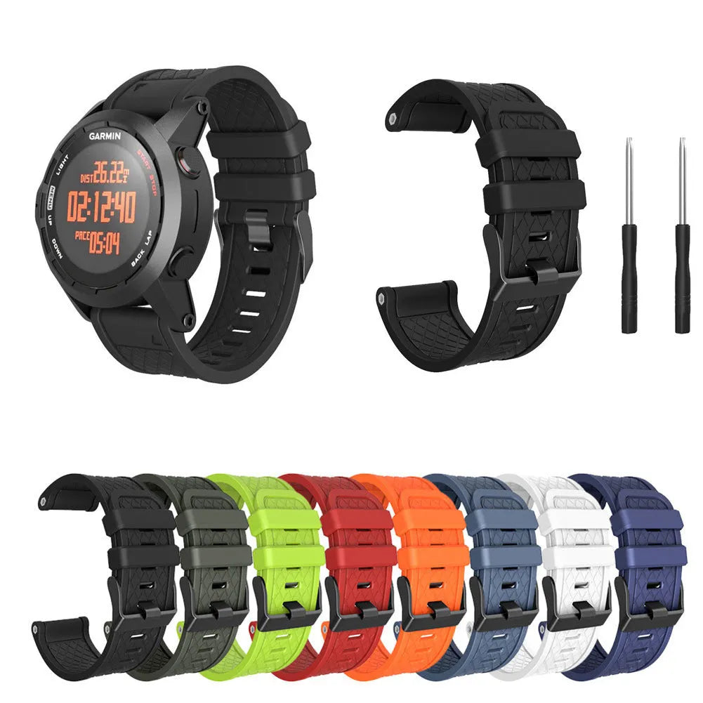26mm black silicone watch strap with stainless steel button for Jiaming watches