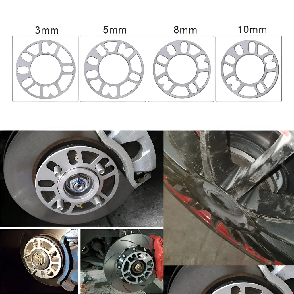Automotive wheel hub widening gasket for brake clearance in five thicknesses
