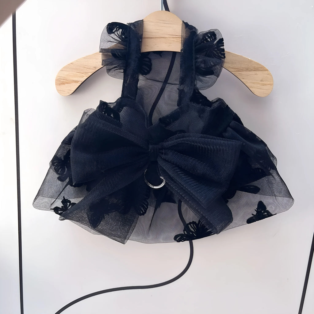 Black princess tulle skirt for small dogs and cats with five size options