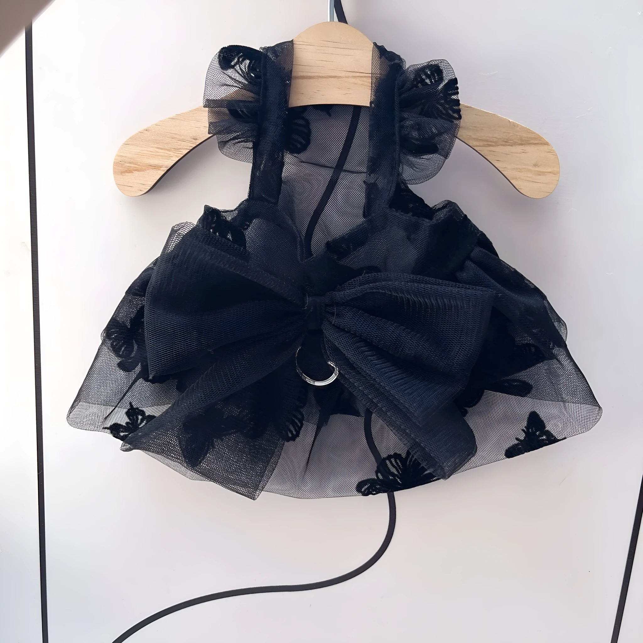 Black princess tulle skirt for small dogs and cats with five size options