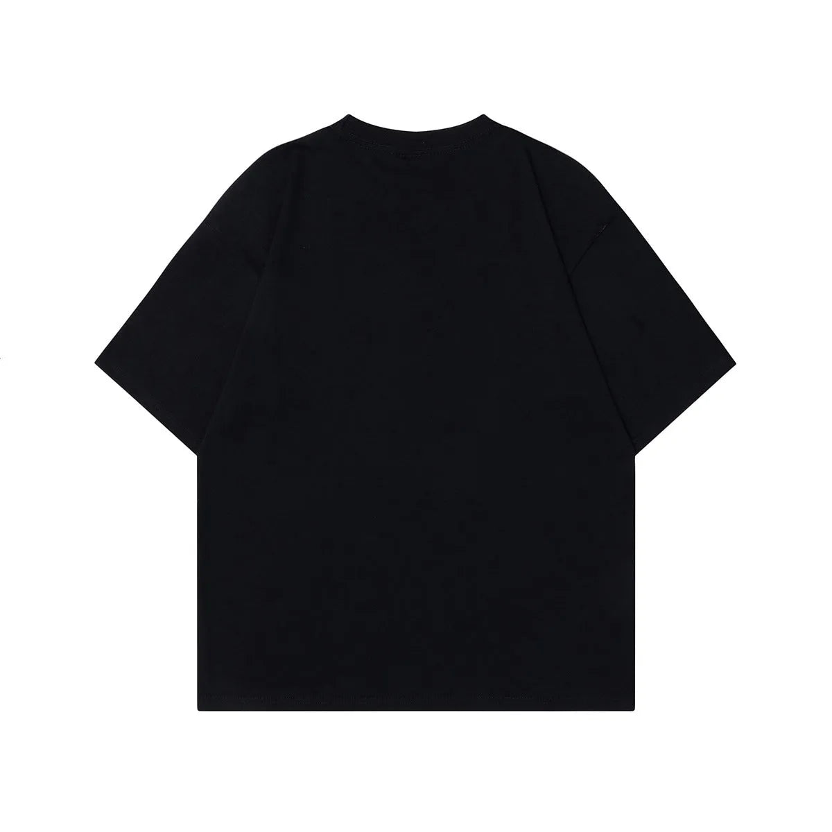 Men's grey loose-fit cotton T-shirt featuring a printed retro character design on the chest.