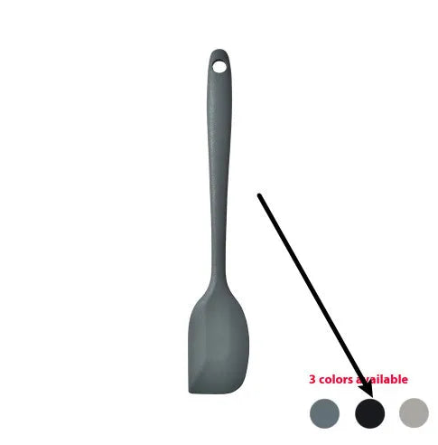 12 piece silicone kitchen utensil set with rotating storage bucket in black, dark grey or khaki colours