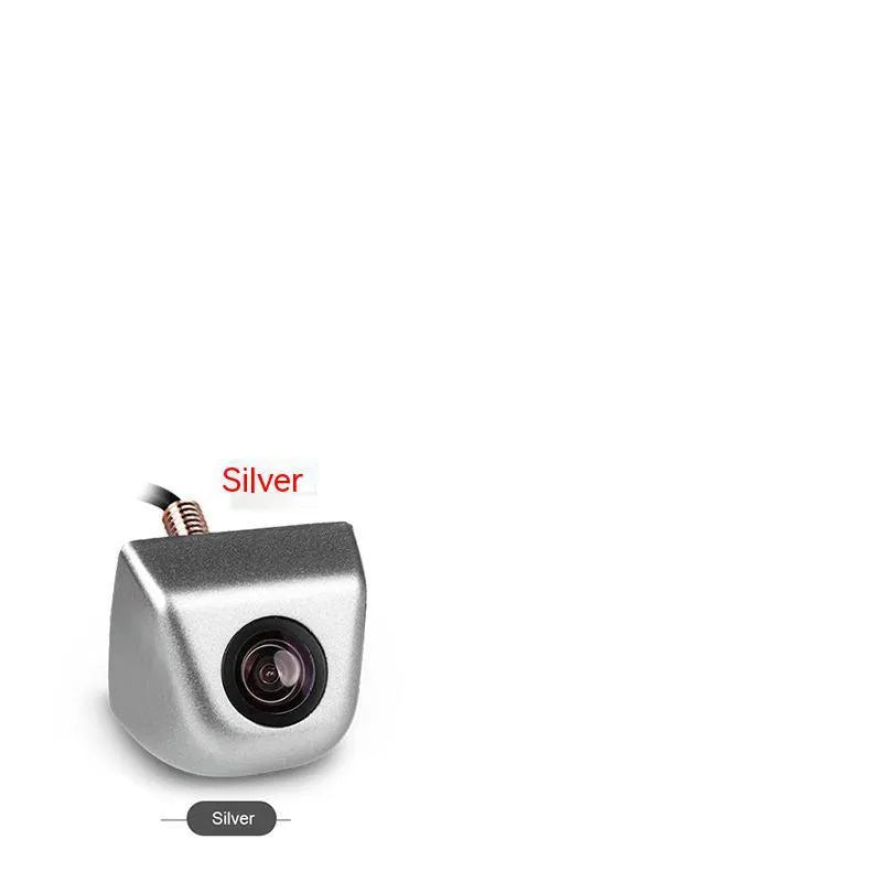 Black metal waterproof car reversing camera with integrated cable for night vision parking aid.