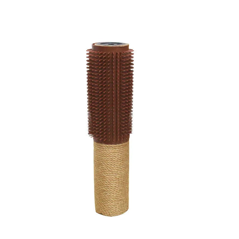Brown sisal cat scratching post measuring 30cm tall with square base