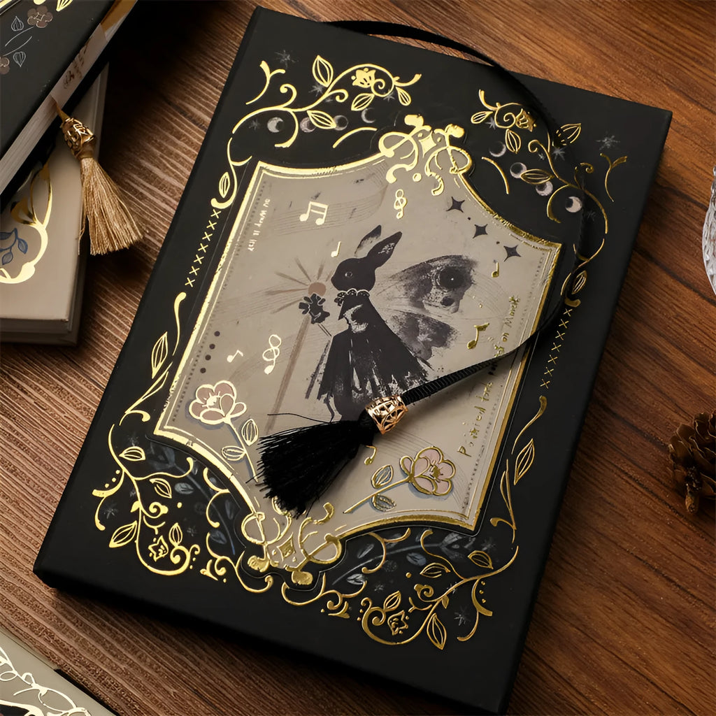 THALO retro art A5 notebook with gothic style cover measuring 11.6 by 16.5 centimetres