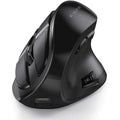 Wireless Bluetooth dual-mode rechargeable optical mouse in black, compact 15x8x5cm size