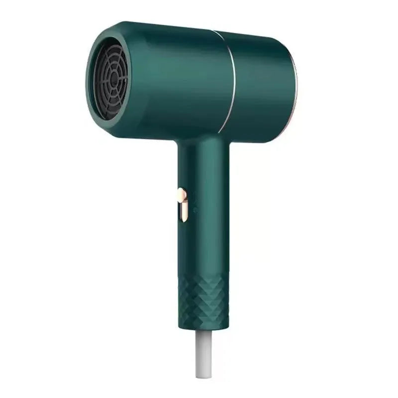 Household 1000W negative ion hair dryer with foldable handle, brushless motor, blue light, in white advanced version