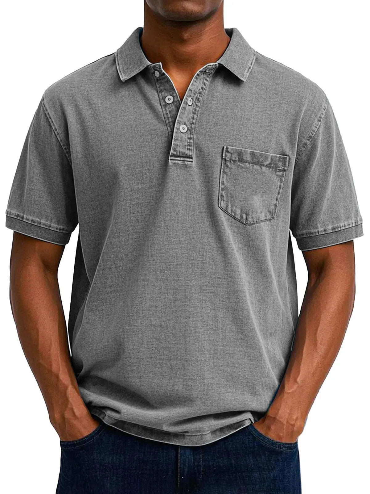 Men's plus size printed short sleeve shirt in loose fit Korean style with polyester fabric