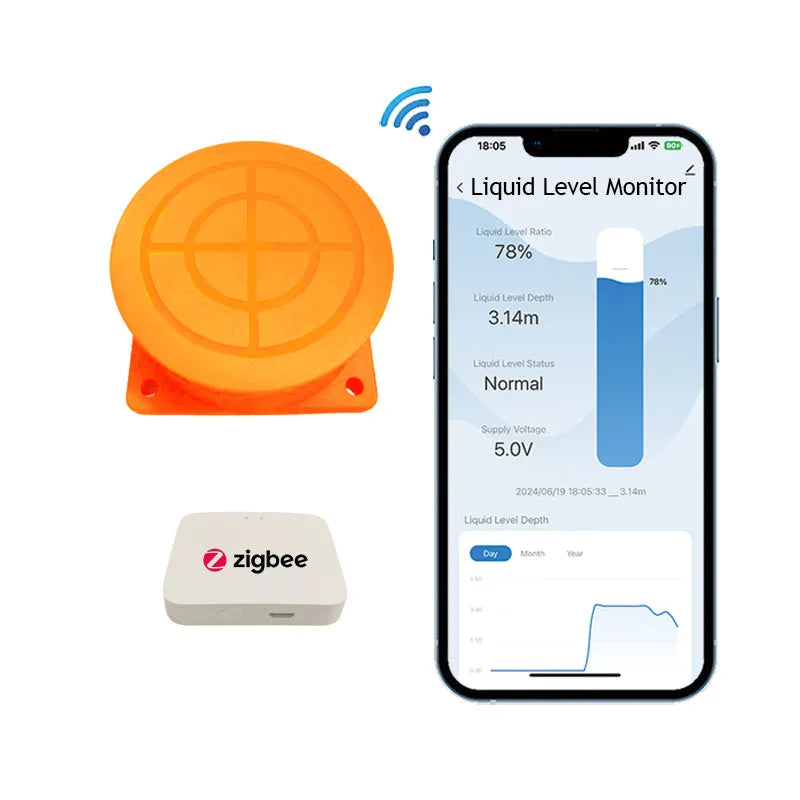 Wireless fluid level sensor monitor for water and fuel tanks with mobile app remote control