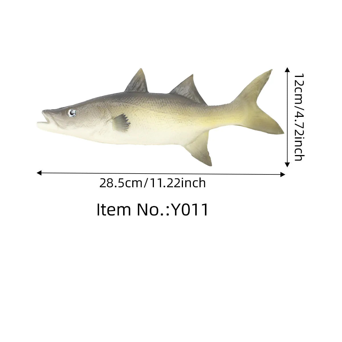 Three PU simulated fish ornaments showing yellow-fin tuna, small tuna and yellow croaker marine replicas