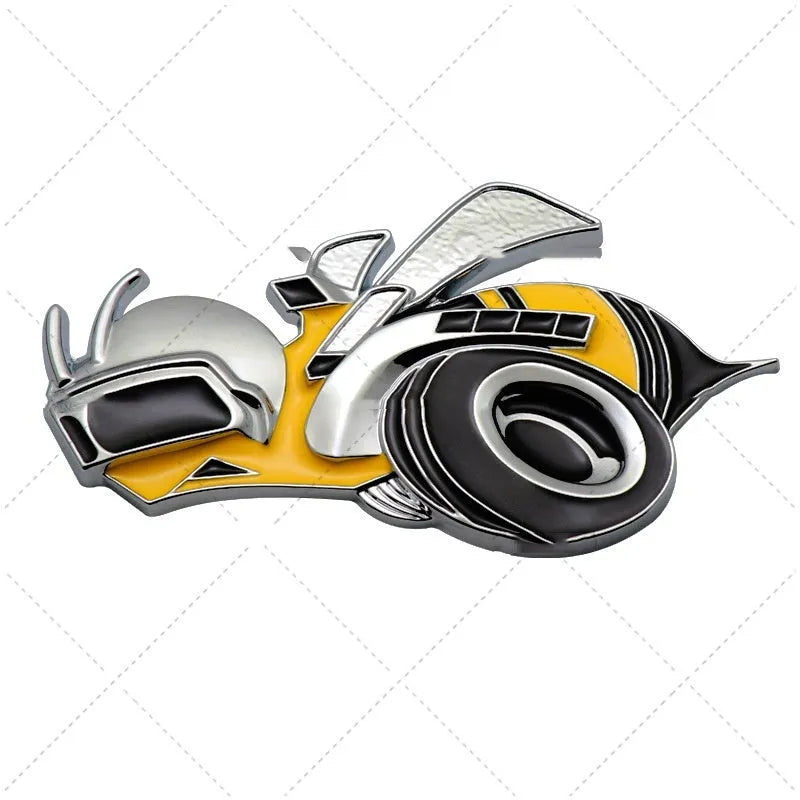 Big Bee zinc alloy super large bumper sticker 11.2x6.2cm yellow silver colour