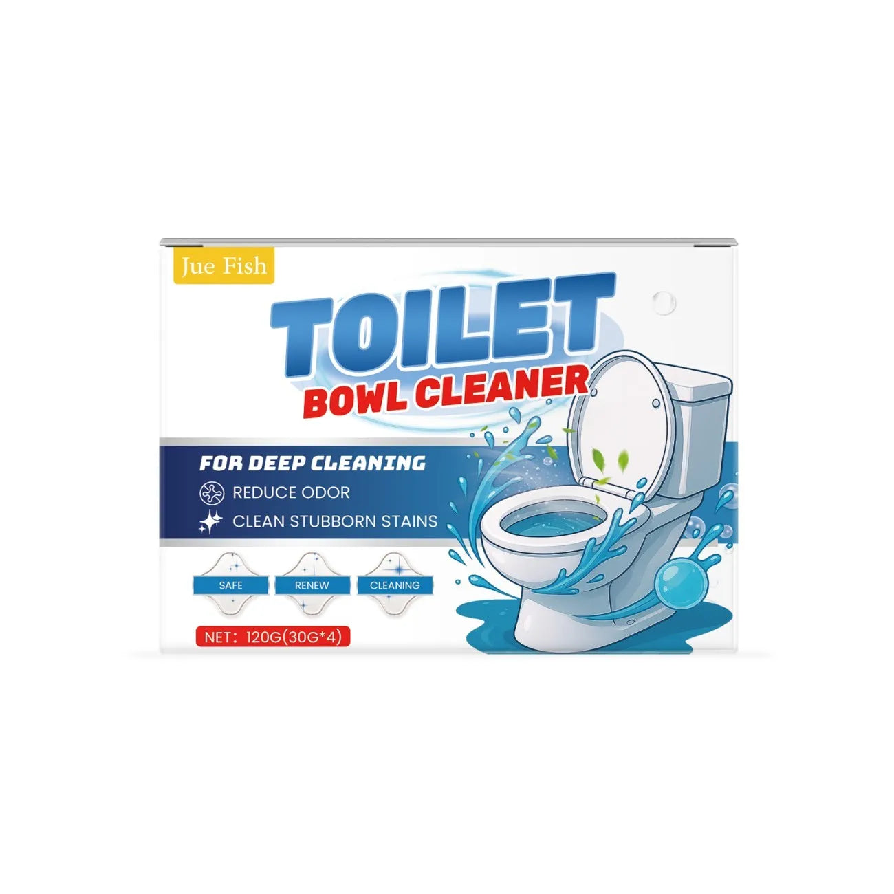 Toilet cleaning powder in four 30g sachets totalling 120g with citric acid formula