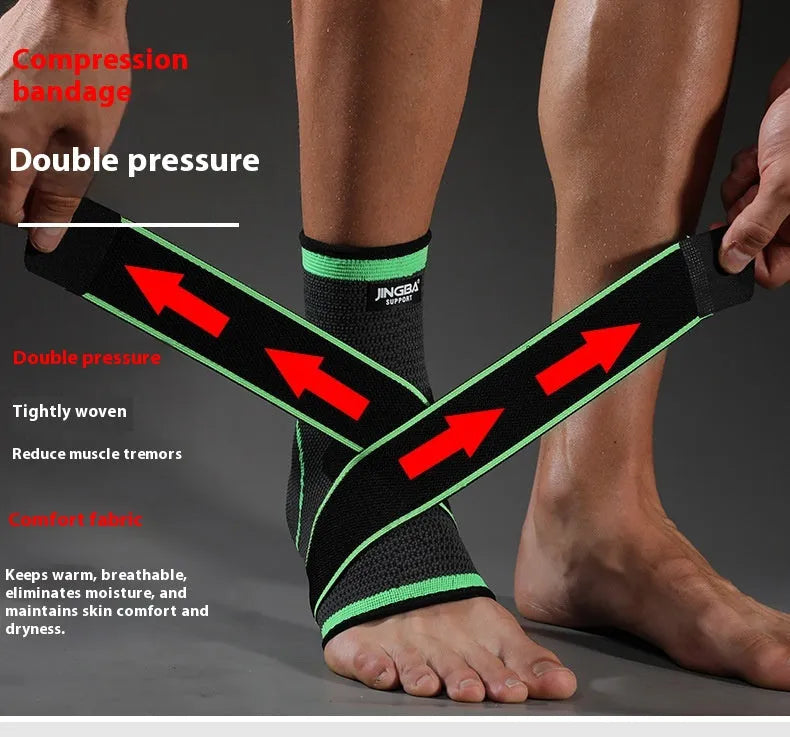 Sports ankle support for running and basketball in black, green, or orange colours