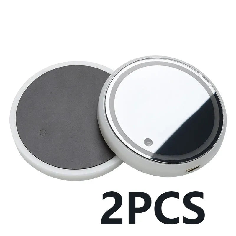 LED light up car cup holder coaster with seven colour options showing solar panel and USB charging port