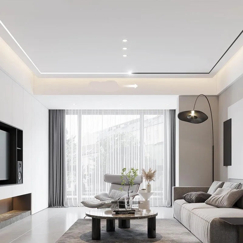 Intelligent control light strip embedded part black aluminium alloy with acrylic lampshade 12.5cm length