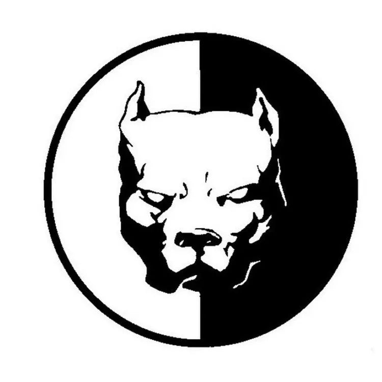 Bulldog superhero reflective car sticker measuring 12x12cm in black, white and red colours