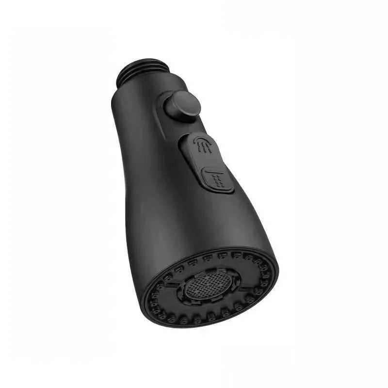 Universal pressurised kitchen faucet sprayer nozzle with rotating head in matte black finish
