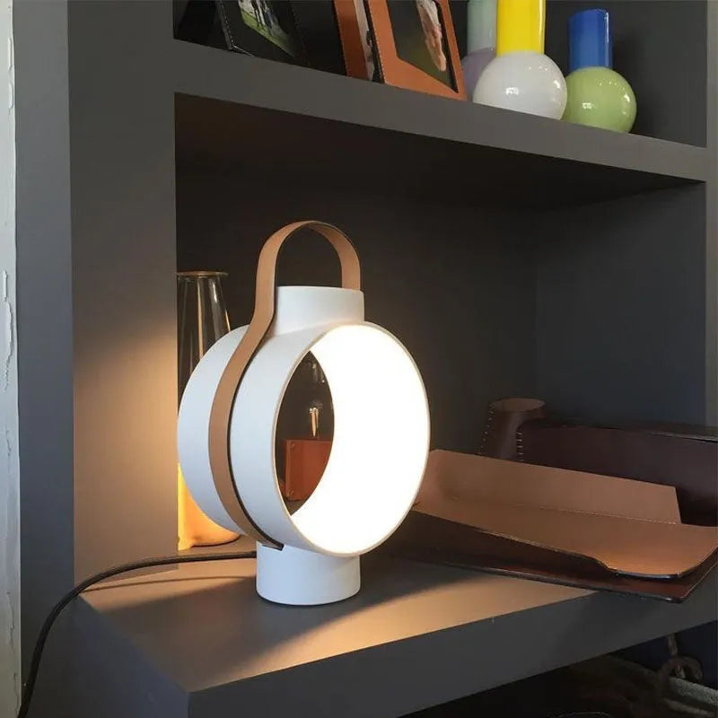 White metal Nordic minimalist table lamp 30x45cm on a desk